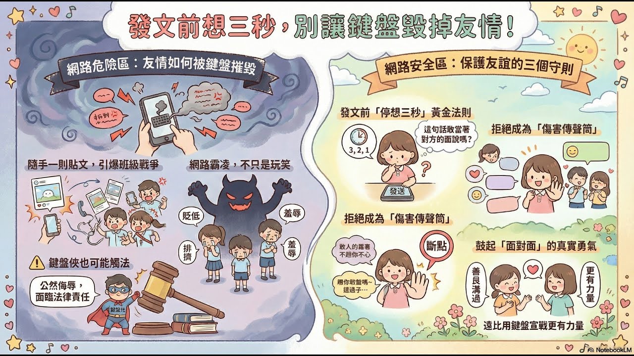 142【同儕相處】發文前想三秒，別讓鍵盤毀掉友情!！(解說)