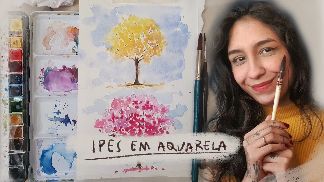 COMO PINTAR um lindo Ipê [AQUARELA para INICIANTES] - Lena Mao