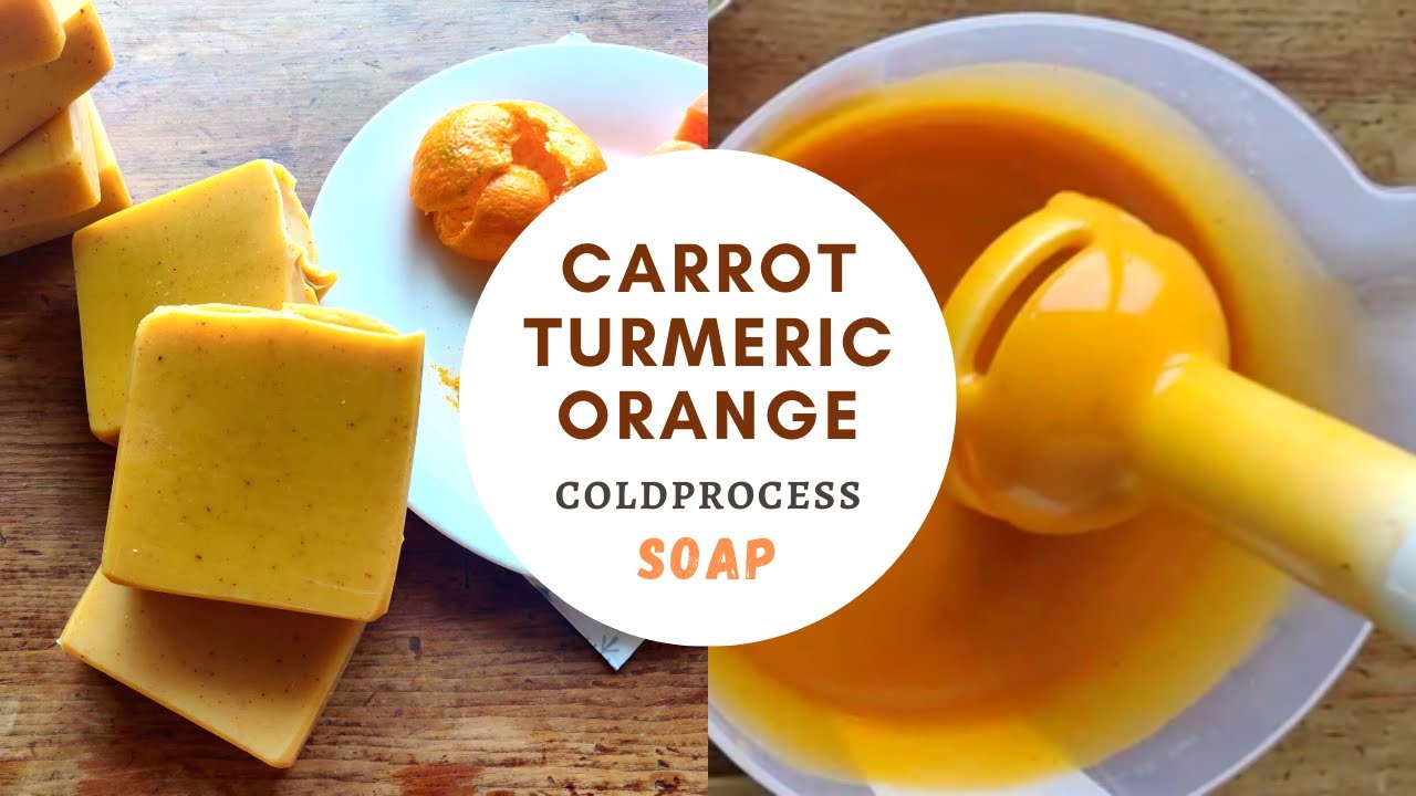 Carrot,Tumeric and Orange Peel ColdProcess Soap | 100% Natural | Tan Removal | Essential Oil Soap