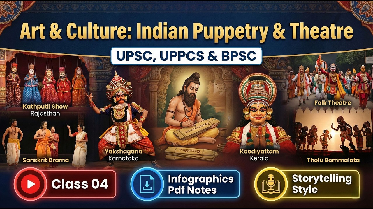 Art & Culture | Indian Puppetry & Theatre | UPSC, UPPCS, BPSC | Lakshya Batch 2026 | Class 04