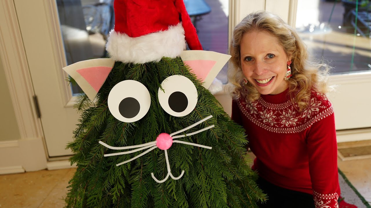 Создайте рождественского кота из зелени!