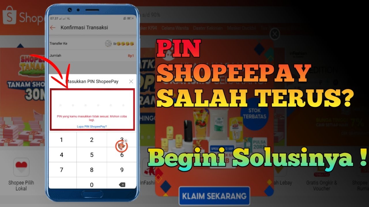 CARA MENGATASI PIN SHOPEEPAY YANG SELALU SALAH