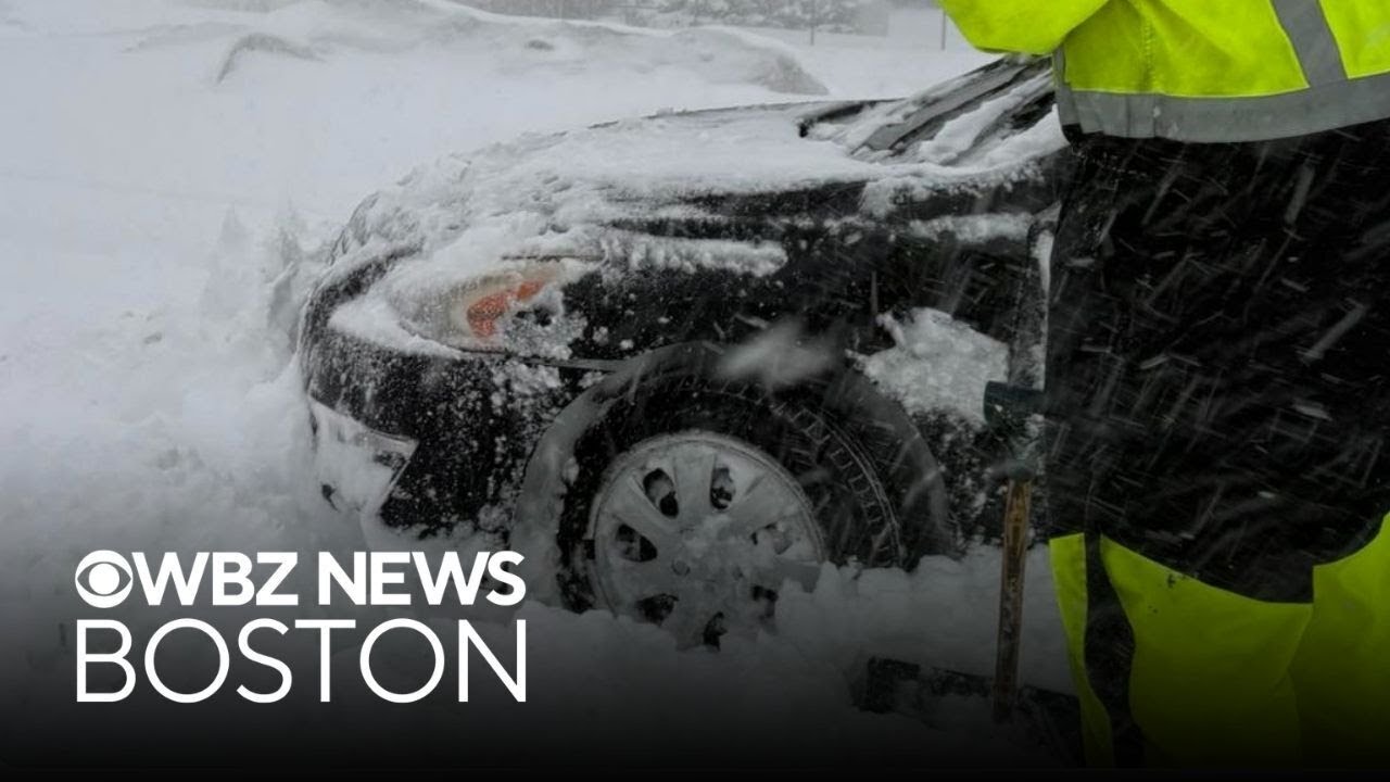 Mansfield, Massachusetts police deal with over a dozen stuck cars
