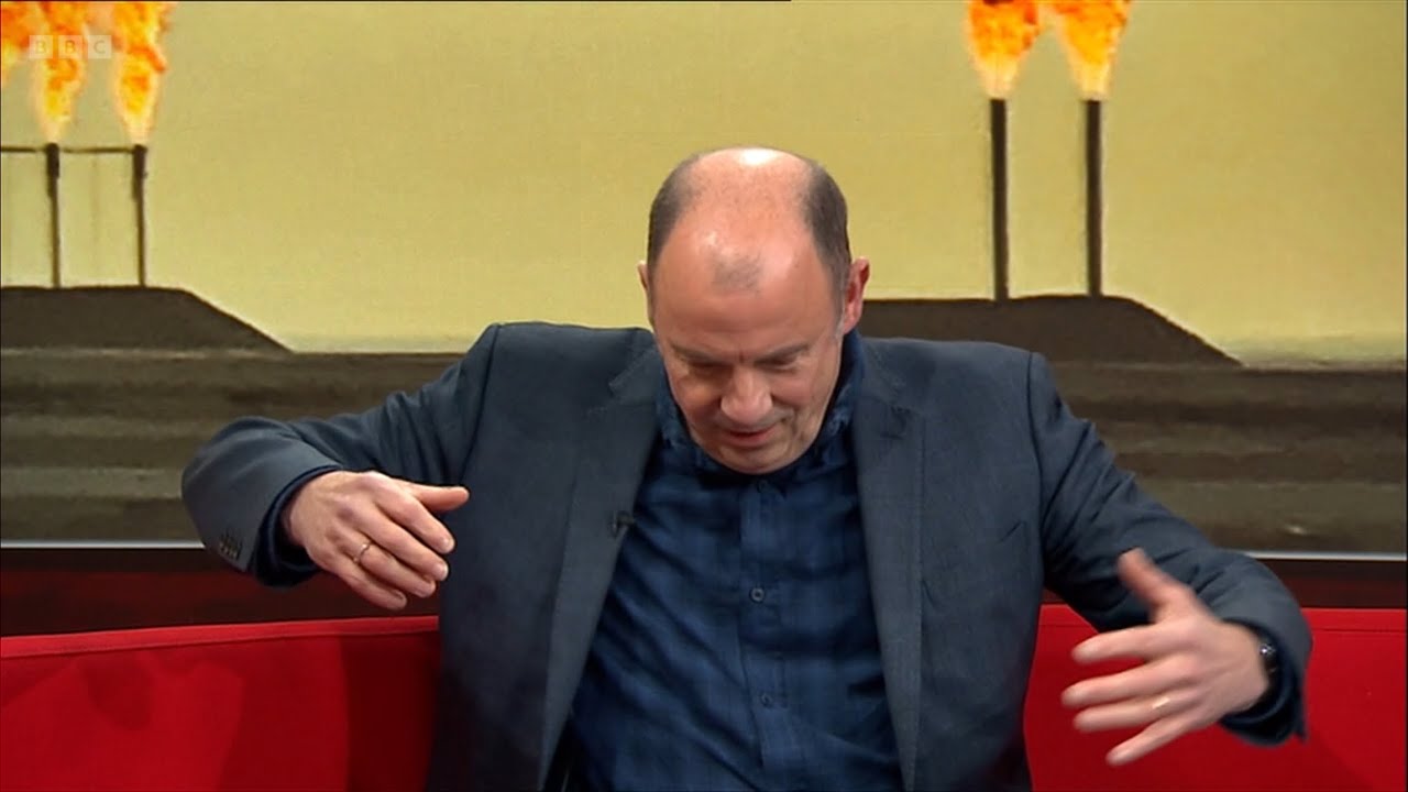 Blooper: Guest preparing for interview on BBC Points West shown during News at Six