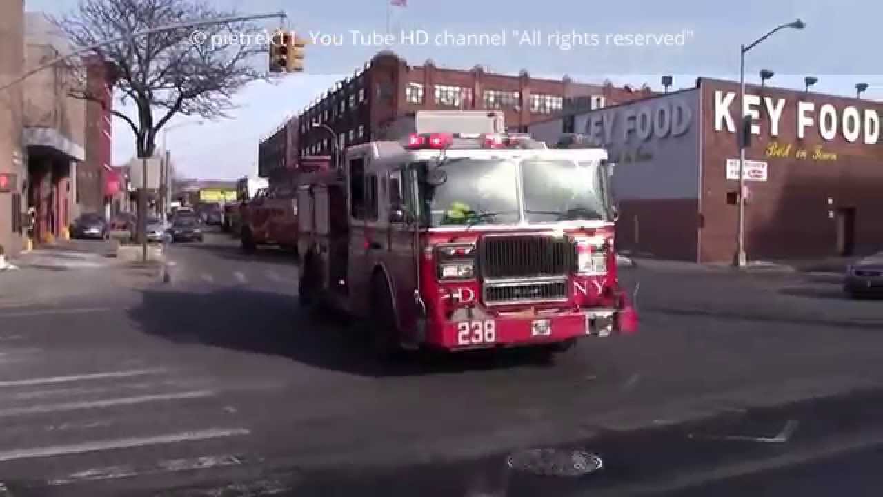 FDNY Fire trucks responding Brooklyn New York 2015 HD &copy;
