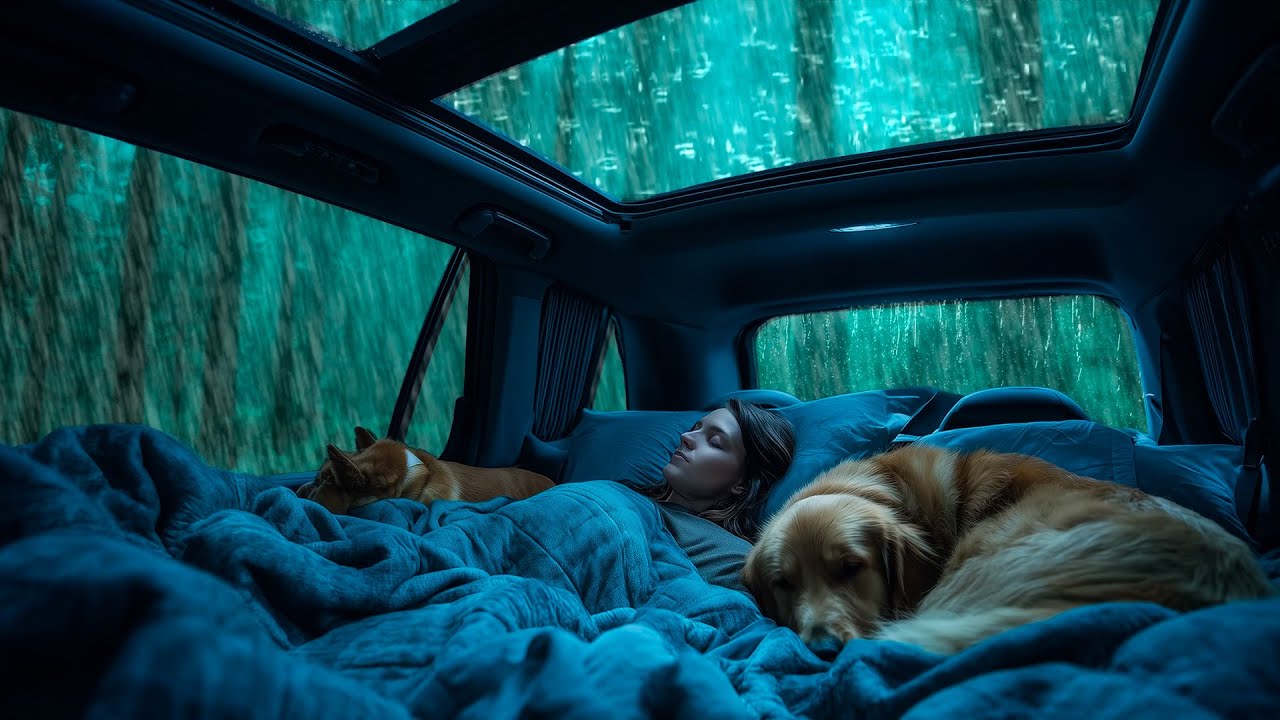 Intense Rain and Thunder Inside a Car ⛈️ Sleep ASMR for Total Relaxation