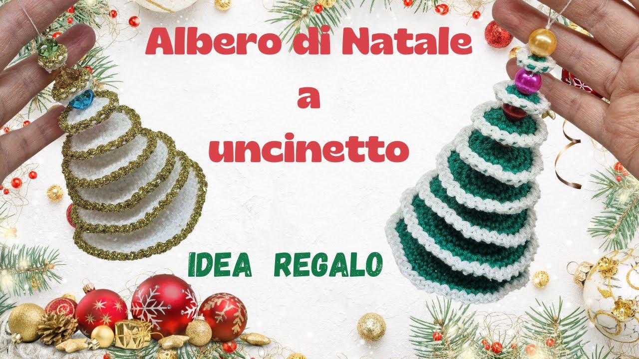 Albero di Natale a uncinetto con avanzi di filato tecnica amigurumi