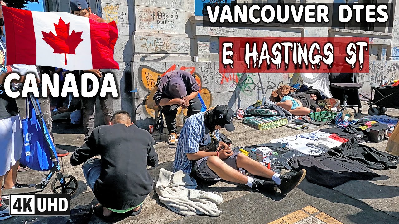 🇨🇦 【4K】 East Hastings St. Downtown Vancouver BC, Canada. August 2025. Street Walk. Go Pro Hero 10.