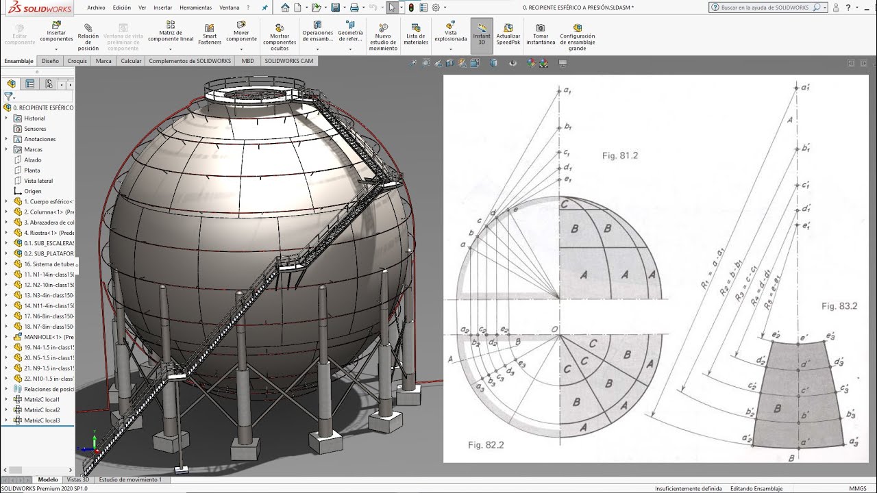 Trazado de una esfera de chapa | Calderería | Chapa metálica en SolidWorks