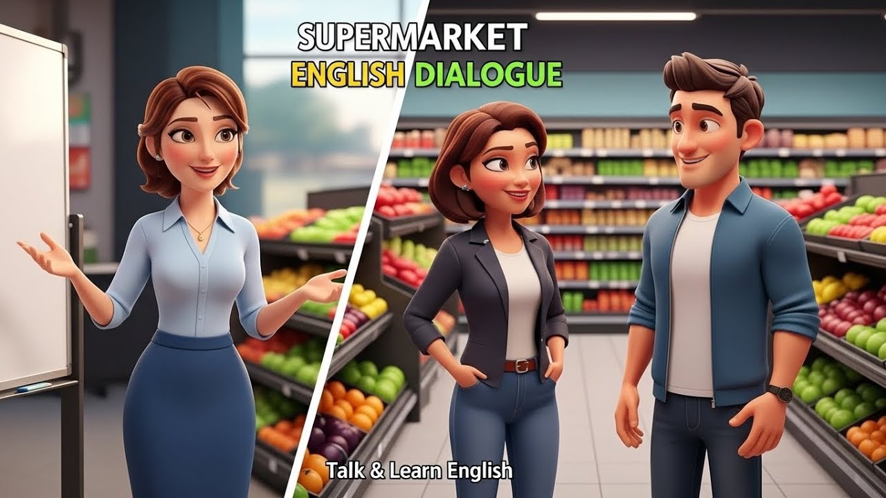 English Listening & Speaking Practice | Supermarket Dialogue for Beginners