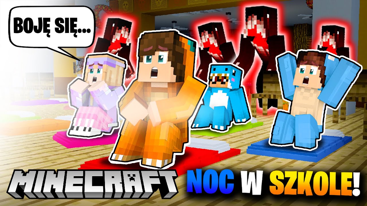🎃👻 NOC FILMOWA w SZKOLE W HALLOWEN! *straszą duchy?!* MINECRAFT HALLOWEEN