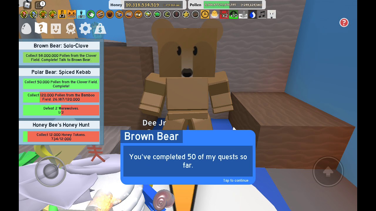 50th Brown Bear Quest | Bee Swarm Simulator |