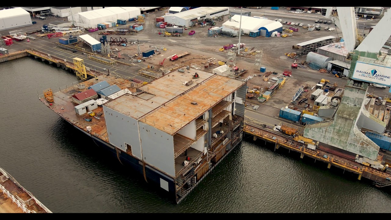 Tallink Grupp’s shuttle vessel MyStar undergoes intermediate floating in RMC  shipyard in Rauma