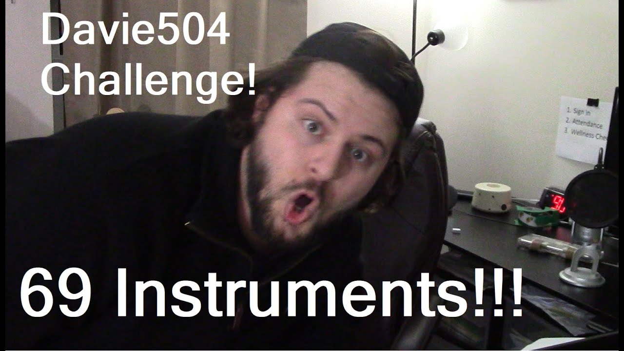 Davie504 Speed Run Challenge | WORLD RECORD MOST INSTRUMENTS | 69 Different Instruments! | 12:38