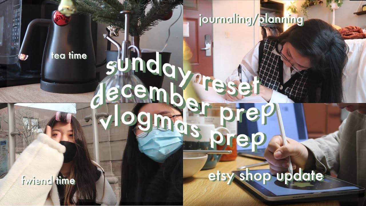 🐾 sunday reset vlog @ northeastern uni | vlogmas prep, etsy shop update, finals week vibes + more! 🐾
