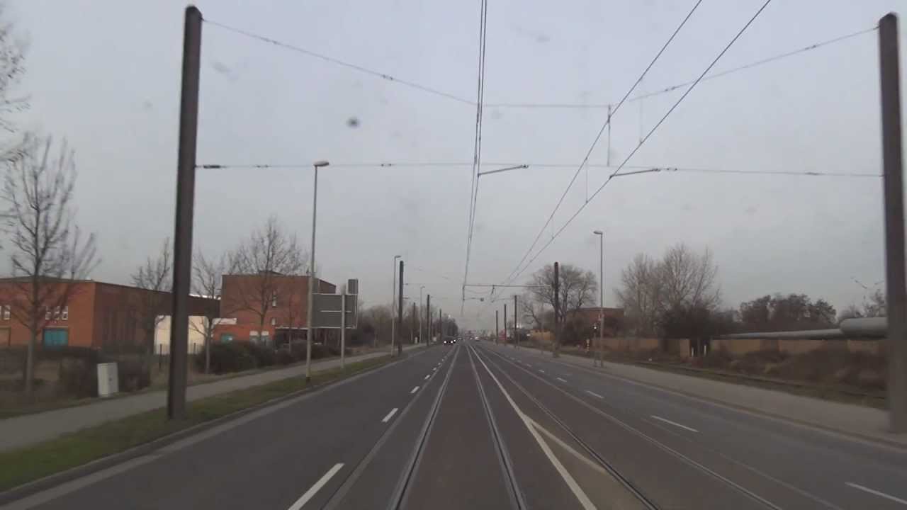 Straßenbahn Magdeburg Mitfahrt im Tatra T4D auf der Linie 10 - Rückfahrt