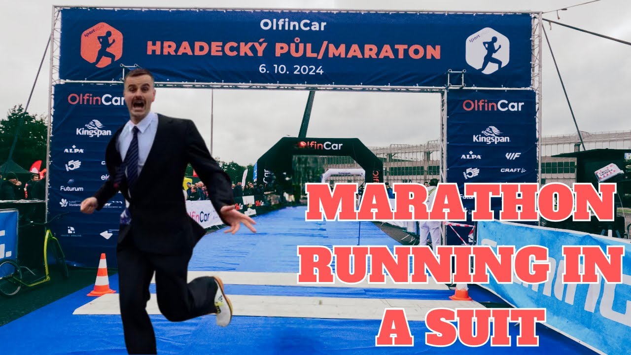 RUNNING A MARATHON IN A SUIT - Hradecky Maraton