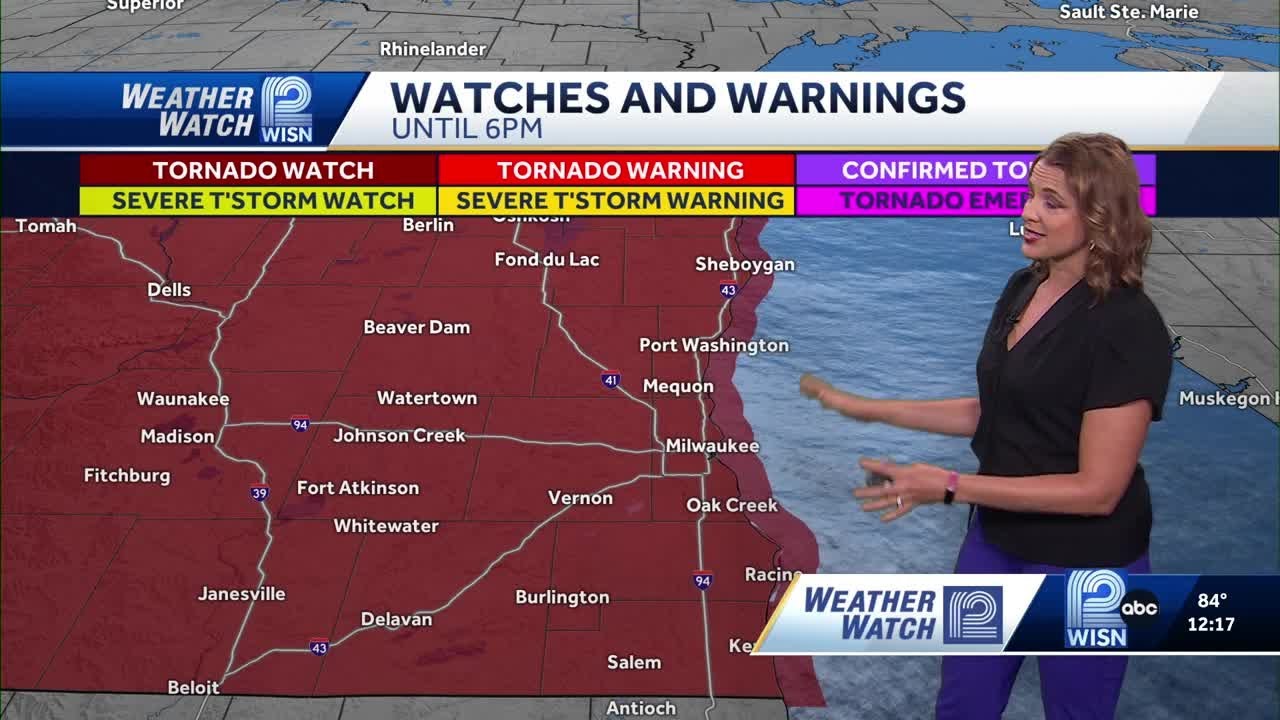 SE Wisconsin Tornado Watch until 6 p.m.