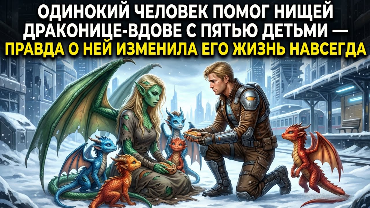 Одинокий человек спас нищую драконицу с 5 детьми — её тайна изменила всё | HFY Истории