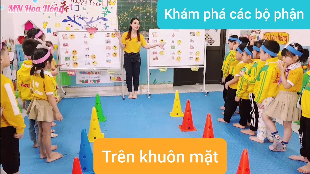 Tiết dạy khám phá các bộ phận trên khuôn mặt- mầm non hoa hồng- Gv Bùi thị thanh