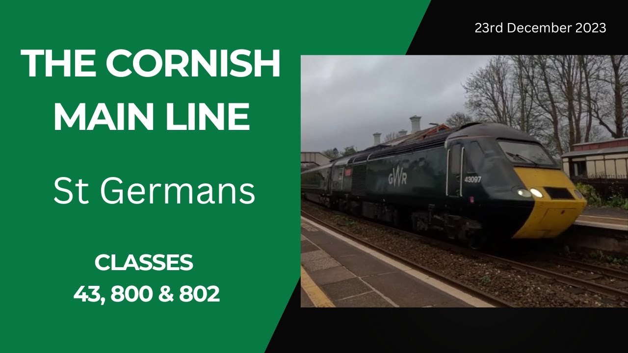 GWR Trains at St Germans, Cornwall Featuring Classes 43, 800 & 802 (23 December 2023)