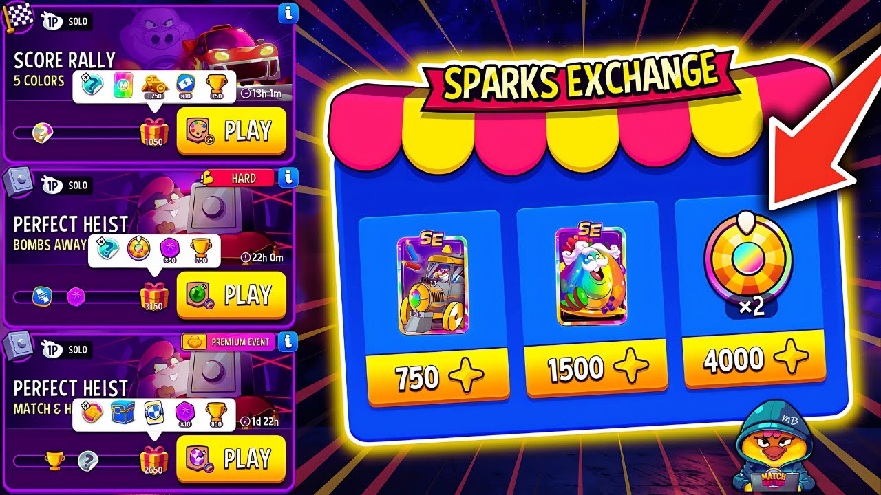 SPARKS EXCHANGE🔥 x3 Solo: HARD Bombs Away, Match & Hatch, 5 Colors #matchmasters
