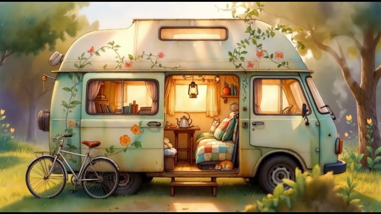 🌿 Cozy Family Mobile Home Morning — Ghibli-Style  cozy  ASMR     AITrance ASMR Part _1