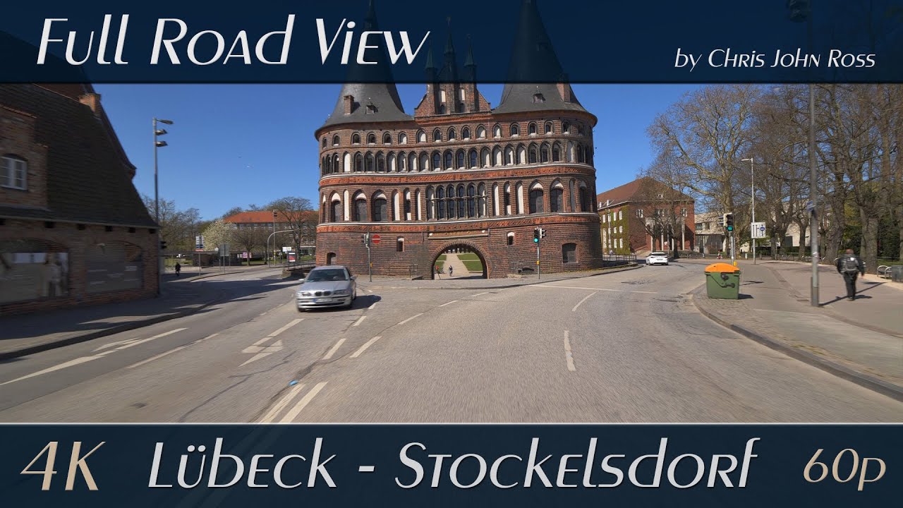 Lübeck - Stockelsdorf, Germany: Holstenstraße, Fackenburger Allee, Segeberger Straße - 4K Ultra HD
