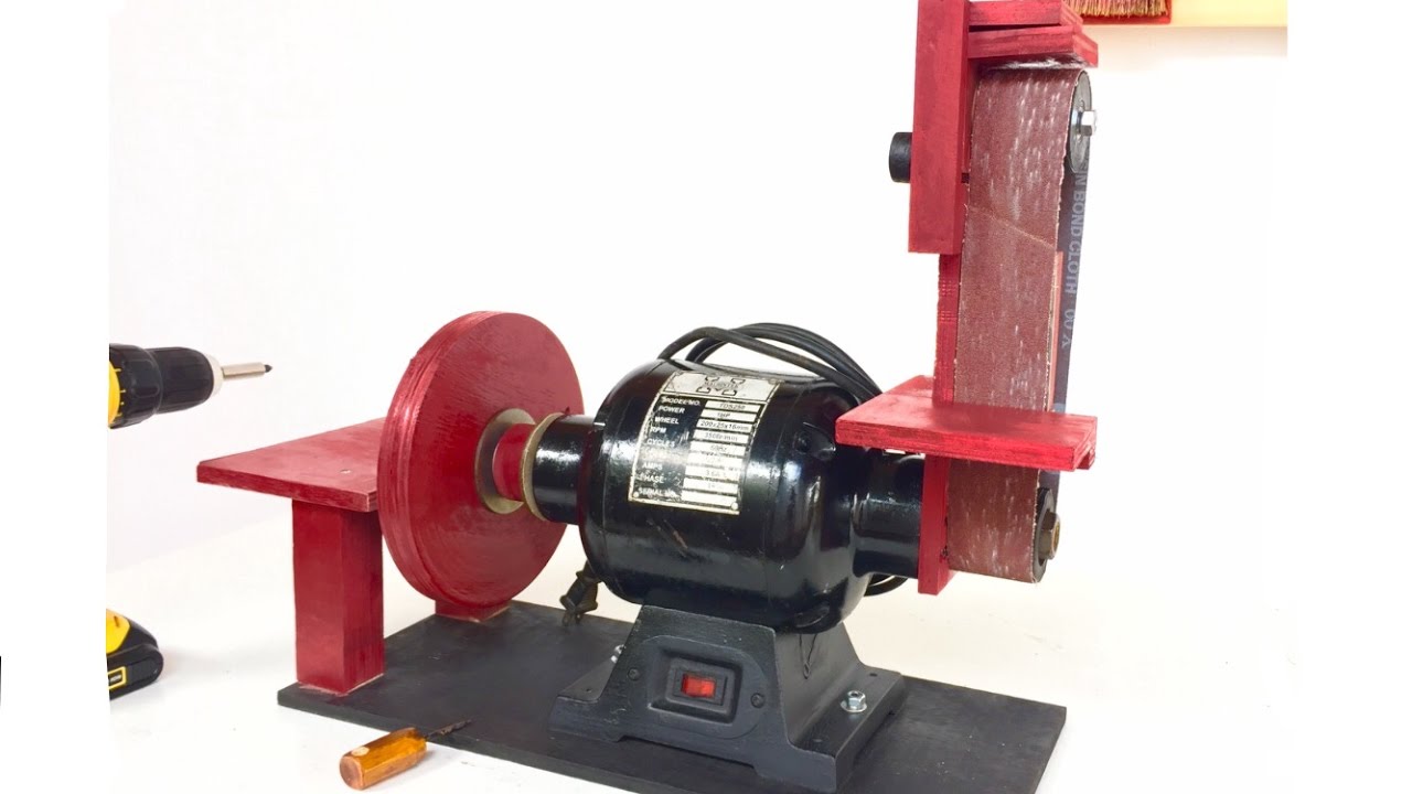 Construí una Lijadora de Banda con Esmeril de Banco de 1 HP!!