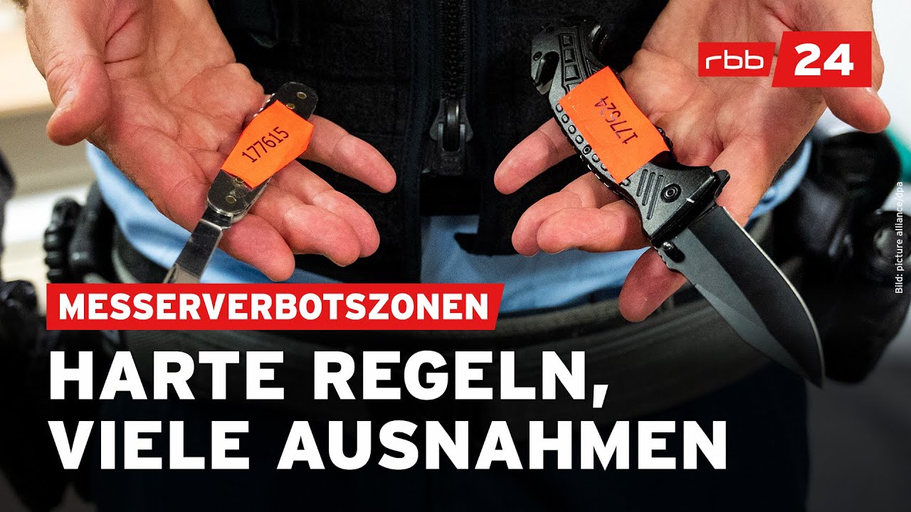 Messer und Waffen an drei Orten in Berlin verboten
