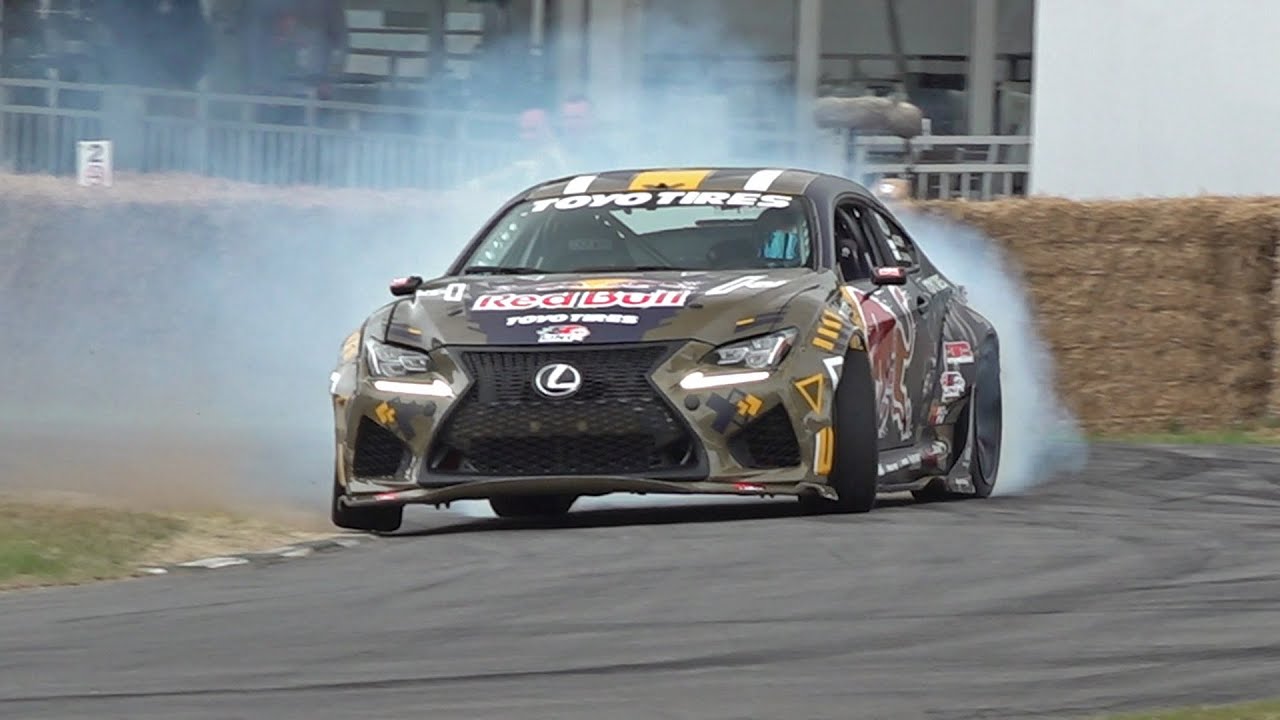 2JZ Lexus RC F (1200 л. с.) с системой Anti-Lag от NMK — пламя, дрифт, выгорание на Goodwood FOS ...