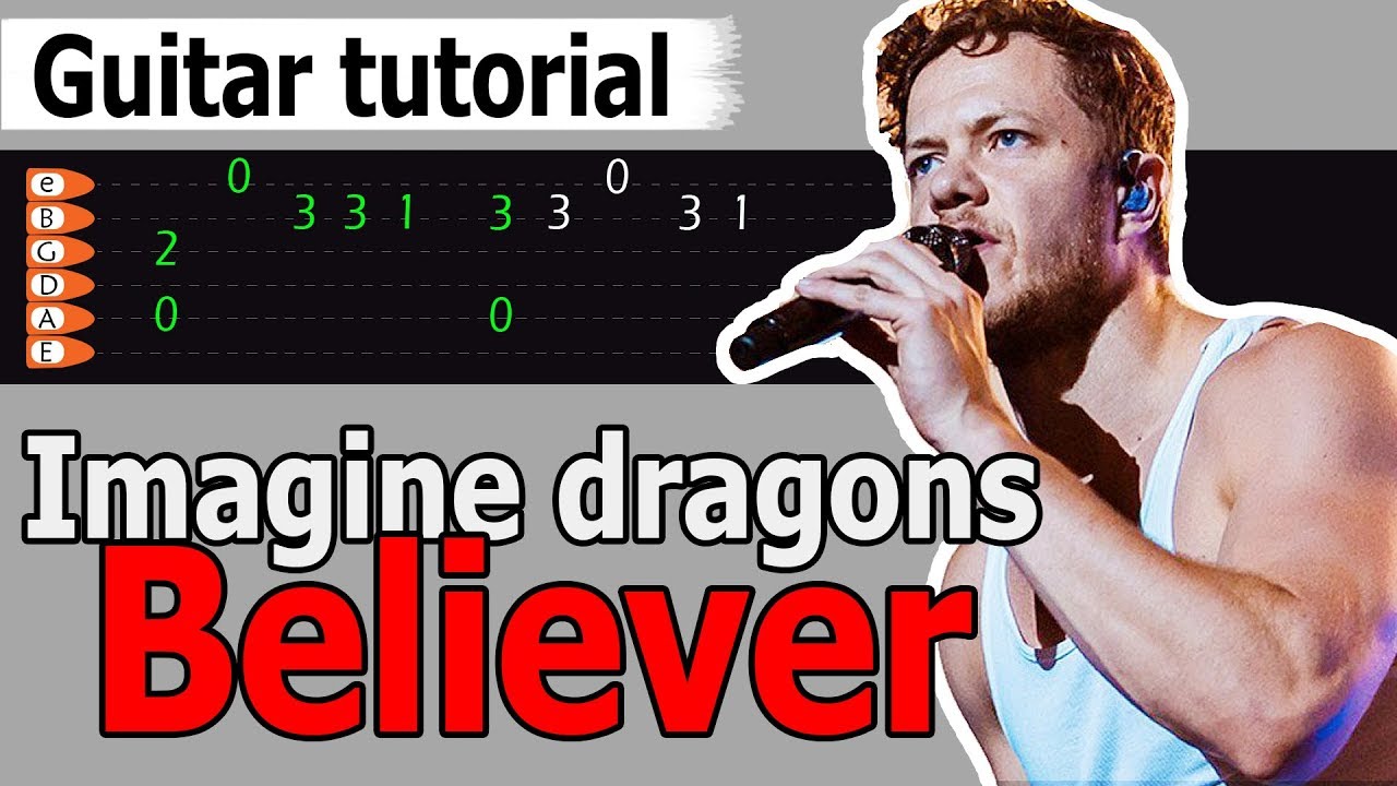 Imagine Dragons - Believer [EASY Guitar Tutorial] How to play, Chords, Guitar lesson, Tutorial
