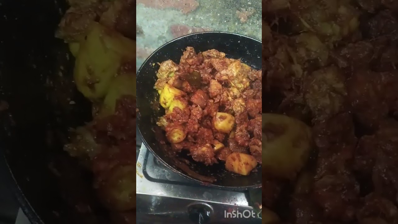 গাহৰি মাংস আৰু পাত কচুৰ আঞ্জা 🐖🐷