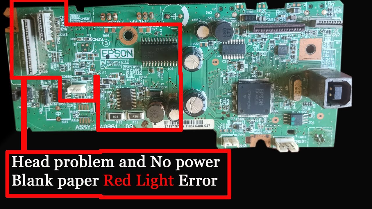 Epson printer repair | No Power Blank paper Red light |