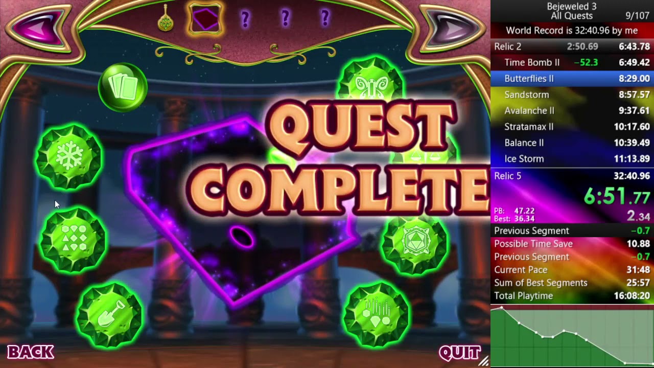 Bejeweled 3 Speedrun - All Quests in 30:41.82