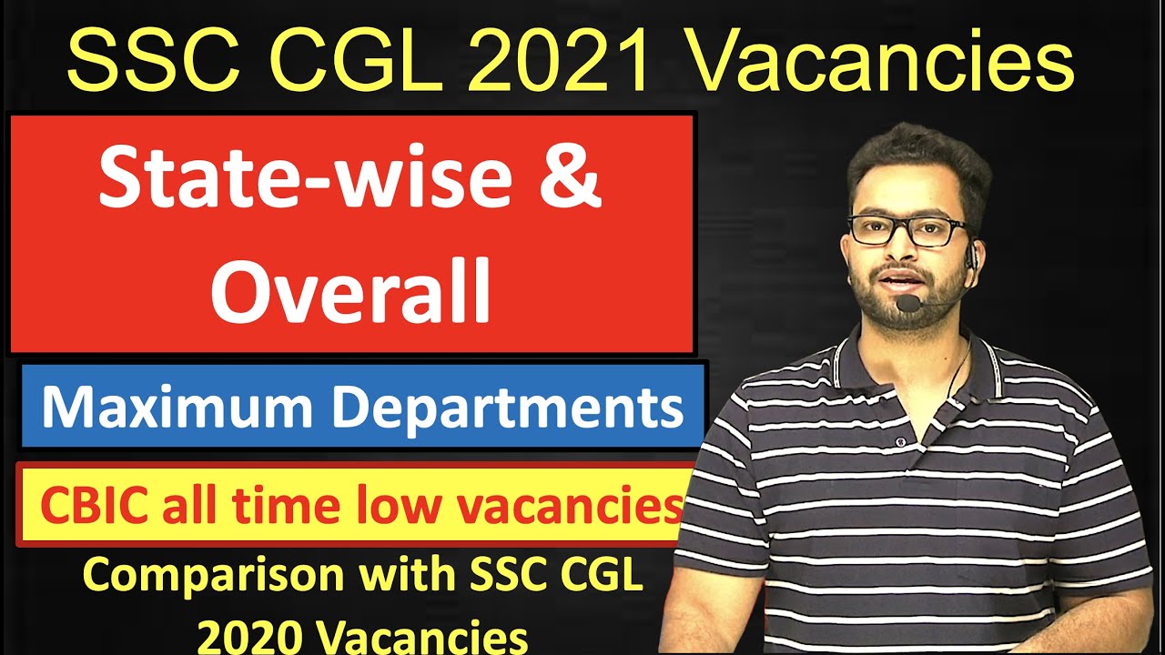SSC CGL 2021 State-wise & Overall vacancies| Maximum departments| CBIC Lowest vacancies this time