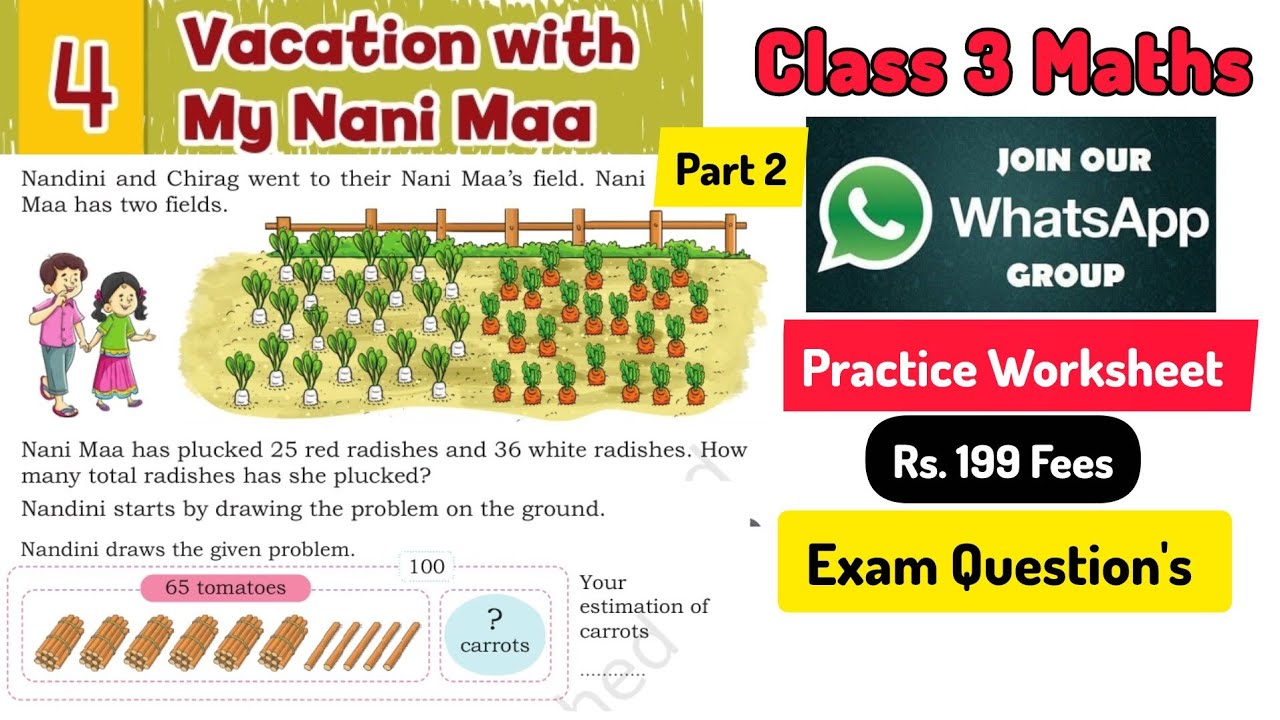 Class 3 Maths / Vacation with My Nani Maa / Chapter Explanation / Exam Question Paper/ Revision Test