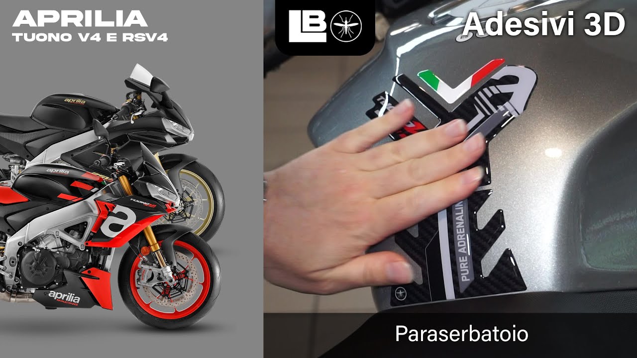 LabelBike&reg; ADESIVI 3D protezioni paraserbatoio per moto Aprilia Tuono V4 e RSV4