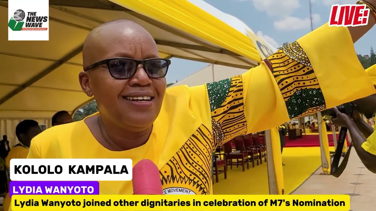Lydia Wanyoto joins thousands at kololo to celebrate M7's presidential nomination 