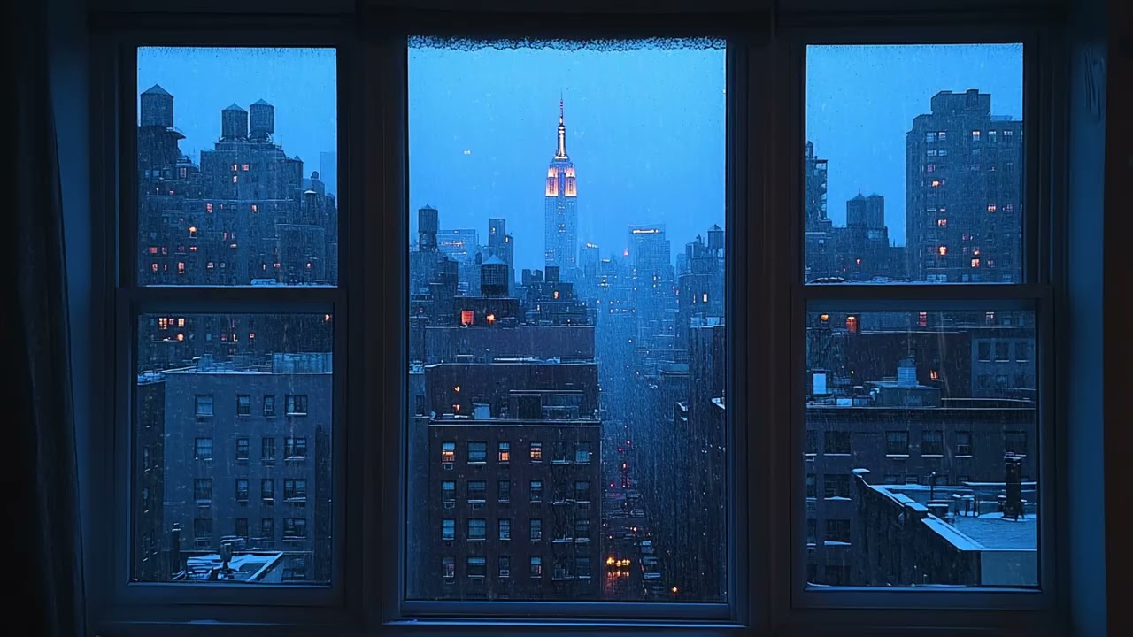 Gentle Blue Hour Rain 🌧️ Cozy Backyard Night Ambience for Restful Sleep