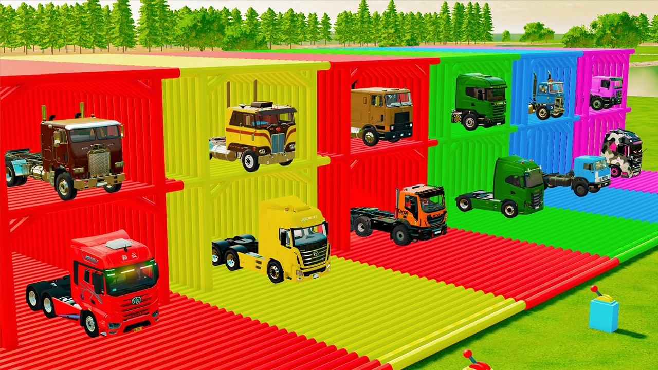 TRANSPORTING SEMI TRUCKS WITH LOW LOADER TRAILERS! - Farming Simulator 22
