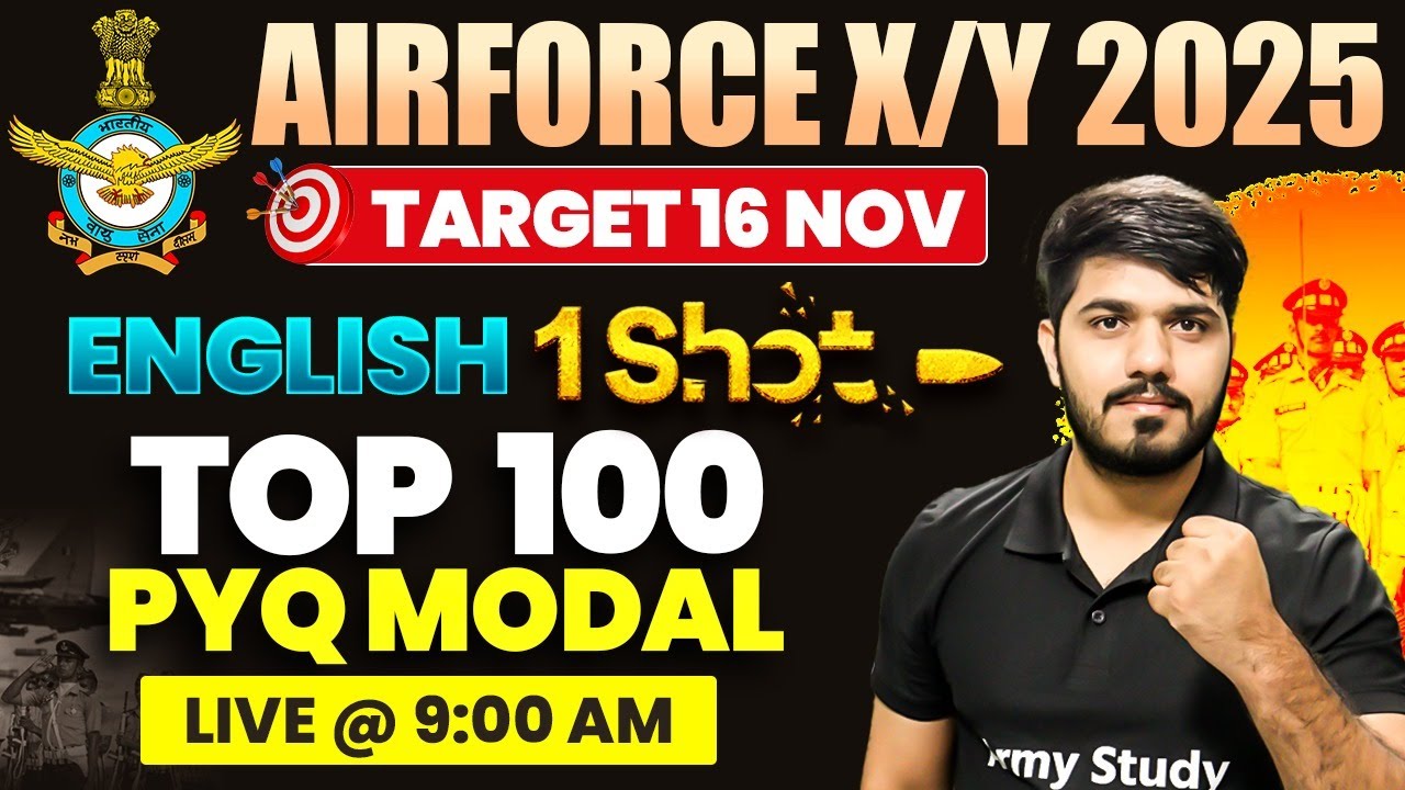 Airforce X/Y English Class 2024 | Top 100 pyq Modal | Airforce Exam Verb 2024