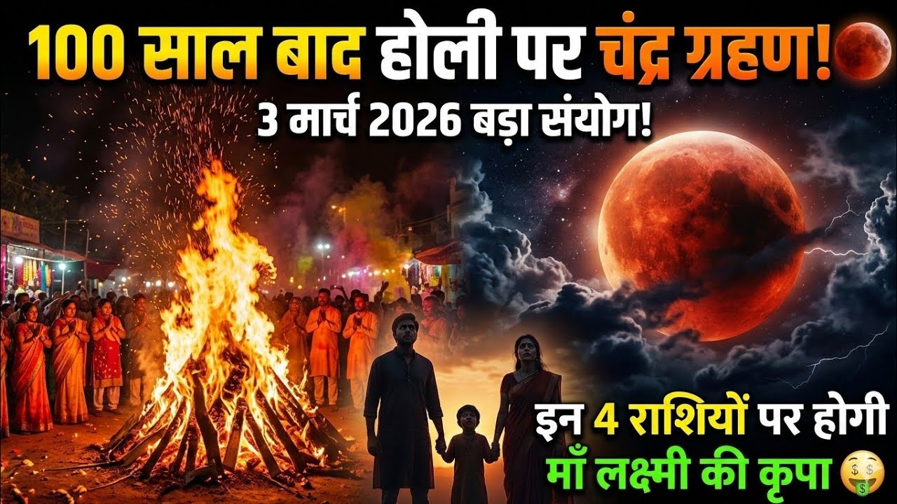होली 2026 में चंद्र ग्रहण क्यों खास है? समय, 3 मार्च सूतक काल और राशियों पर बड़ा असर 😱 #holi2026