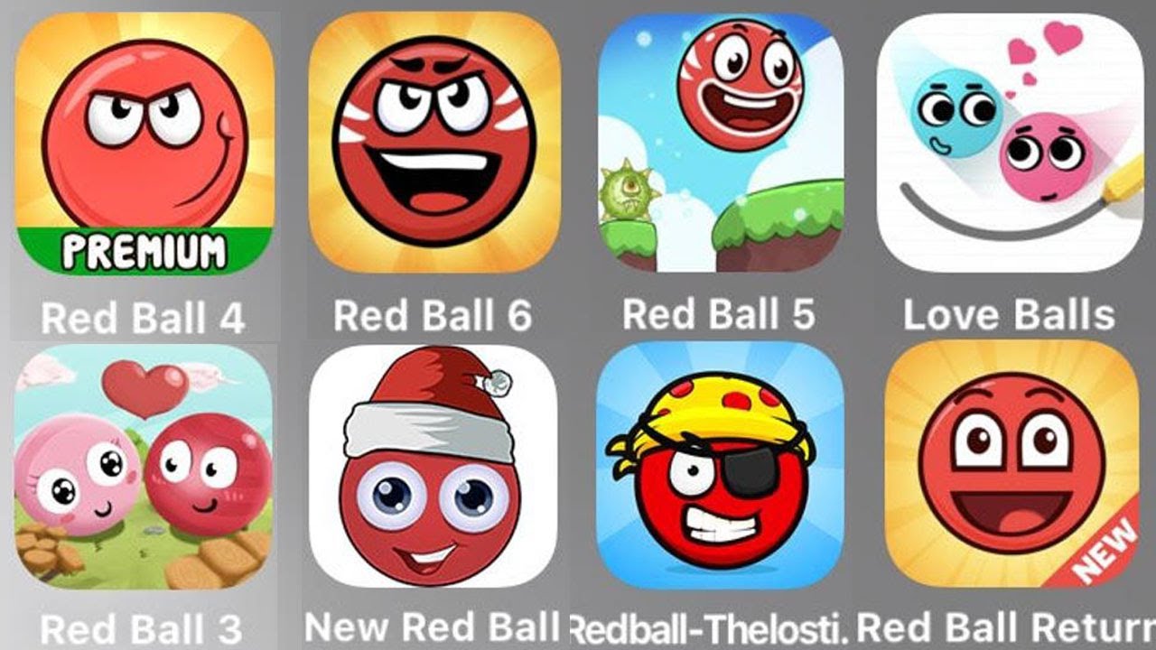 Red Ball 4,Red Ball 6,Red Ball 5,Love Balls,Red Ball 3,New Red Ball,Red Ball Lost Island