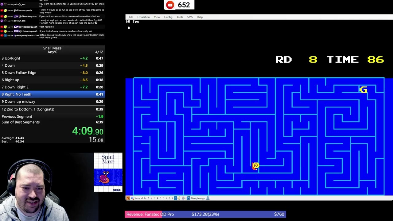 Snail Maze (Sega Master System) Speedrun PB – 6:39.30 | Game 1 / 115