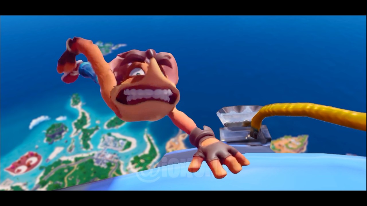Crash Bandicoot uses his tornado spin attack in Fortnite?