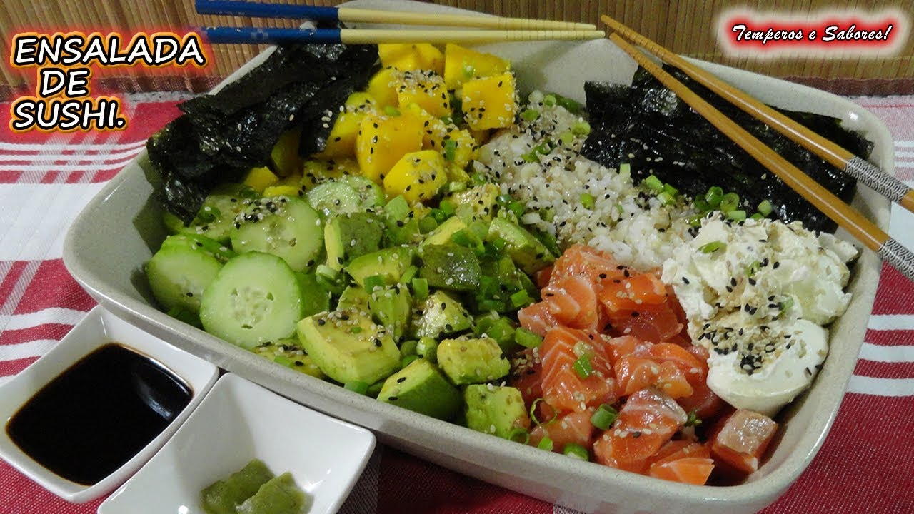 ENSALADA DE SUSHI  SUSHI SALAD infinitamente saludable y deliciosa