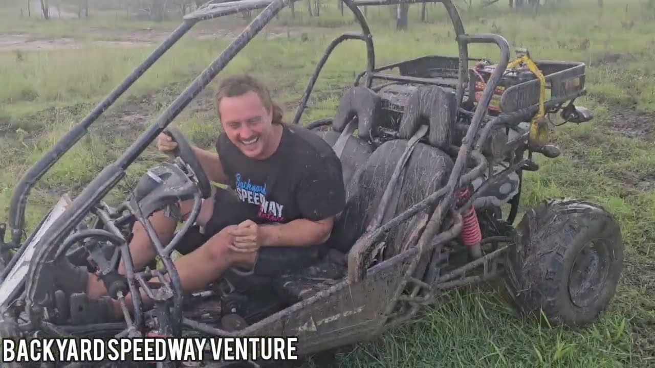 A broken buggy and a bogged truck...