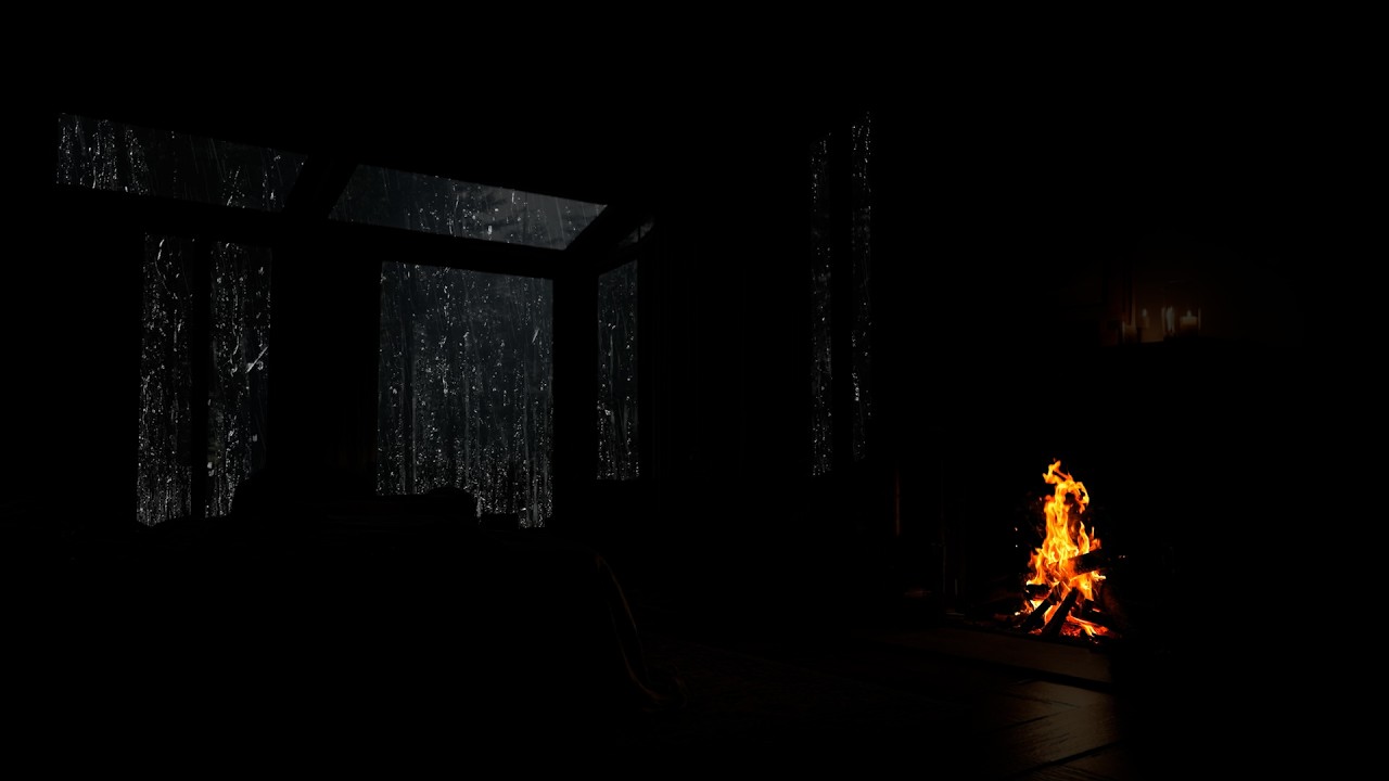 Rainy Cabin Nights | Soft Fireplace Sounds for Gentle Focus and Inner Peace