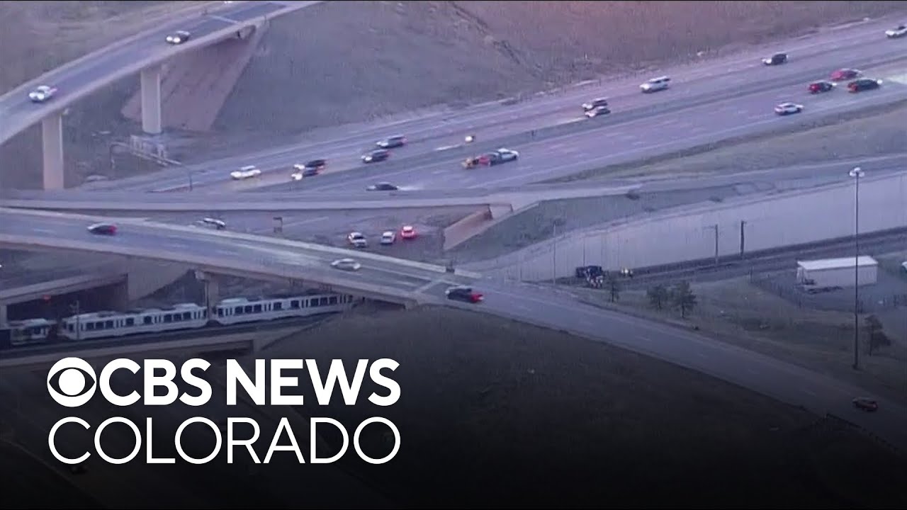 1 killed in crash after vehicle drives off overpass, collides with light rail train in Lone Tree